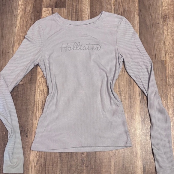 Hollister Tops - Hollister Women's Light Gray Ribbed Long Sleeve Tee